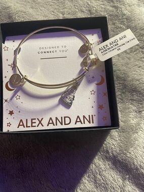 Alex and Ani Silver Tree Charm Expandable Bangle Bracelet